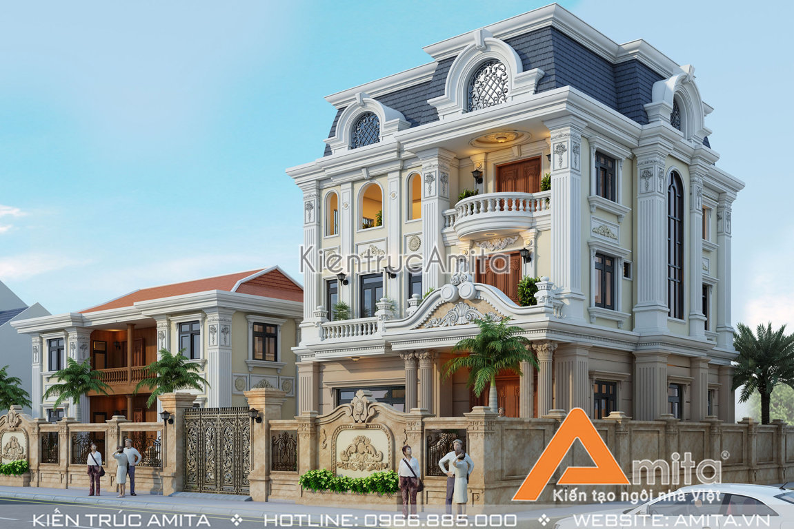 Mẫu biệt thự tân cổ điển 3 tầng kiểu Pháp