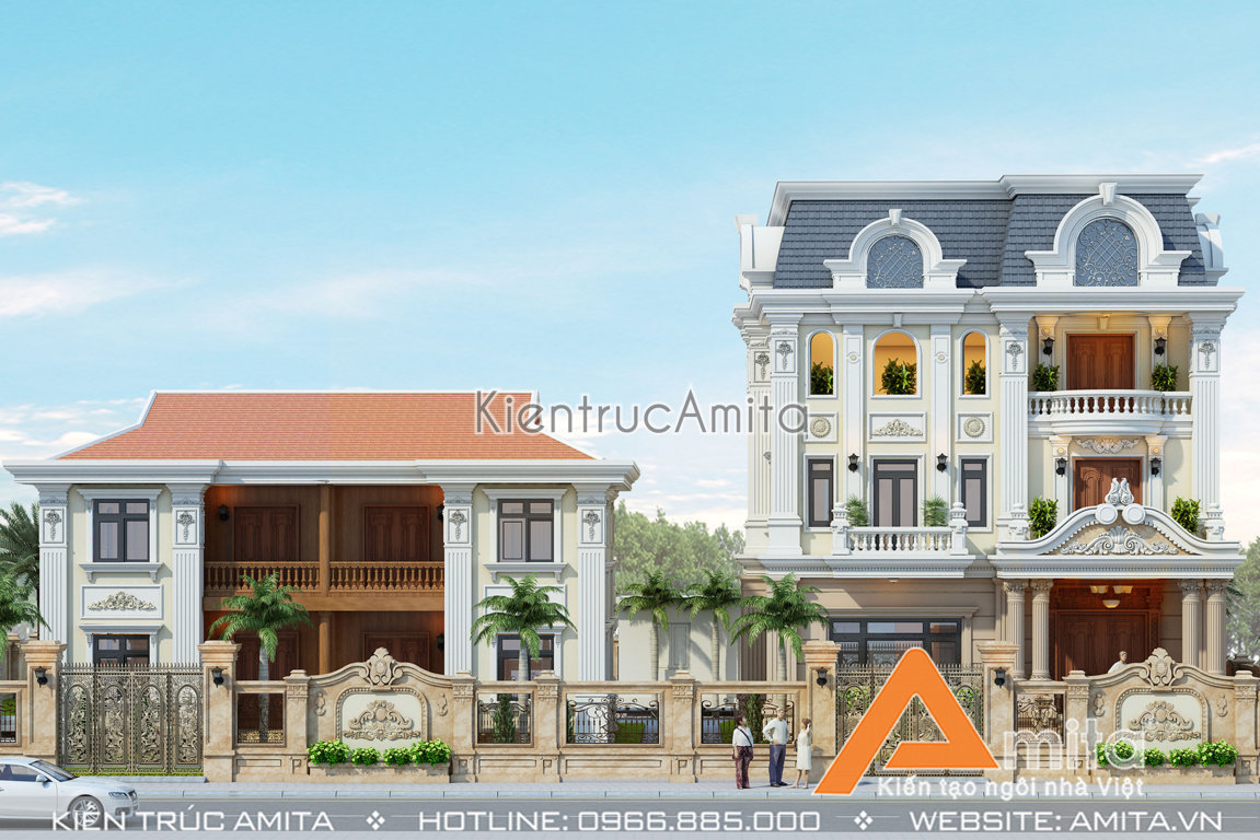 Mẫu biệt thự tân cổ điển 3 tầng kiểu Pháp