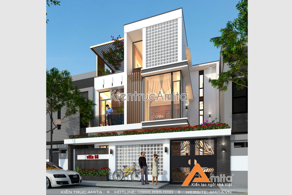 Thiết kế nhà phố 3 tầng đẹp hiện đại