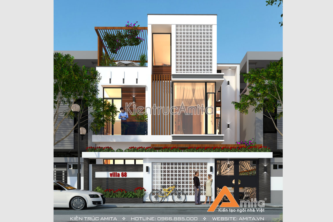 Thiết kế nhà phố 3 tầng đẹp hiện đại