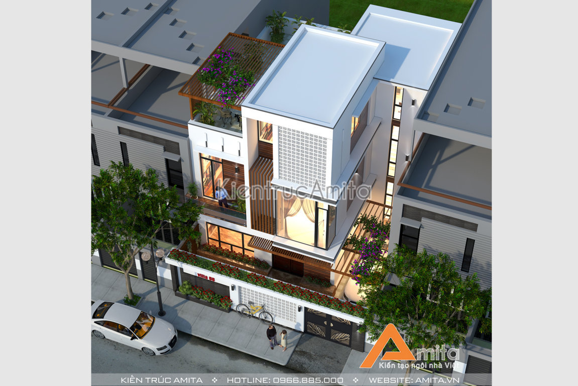 Thiết kế nhà phố 3 tầng đẹp hiện đại
