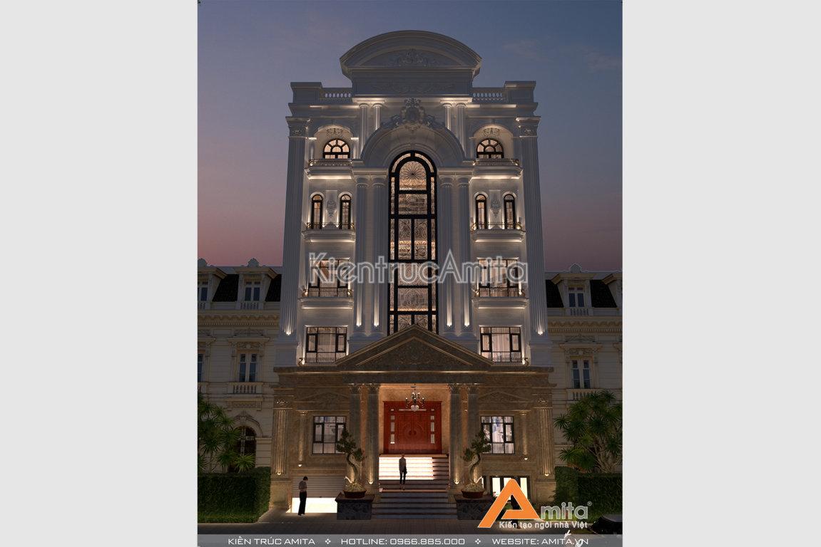 Thiết kế khách sạn 5 tầng tân cổ điển