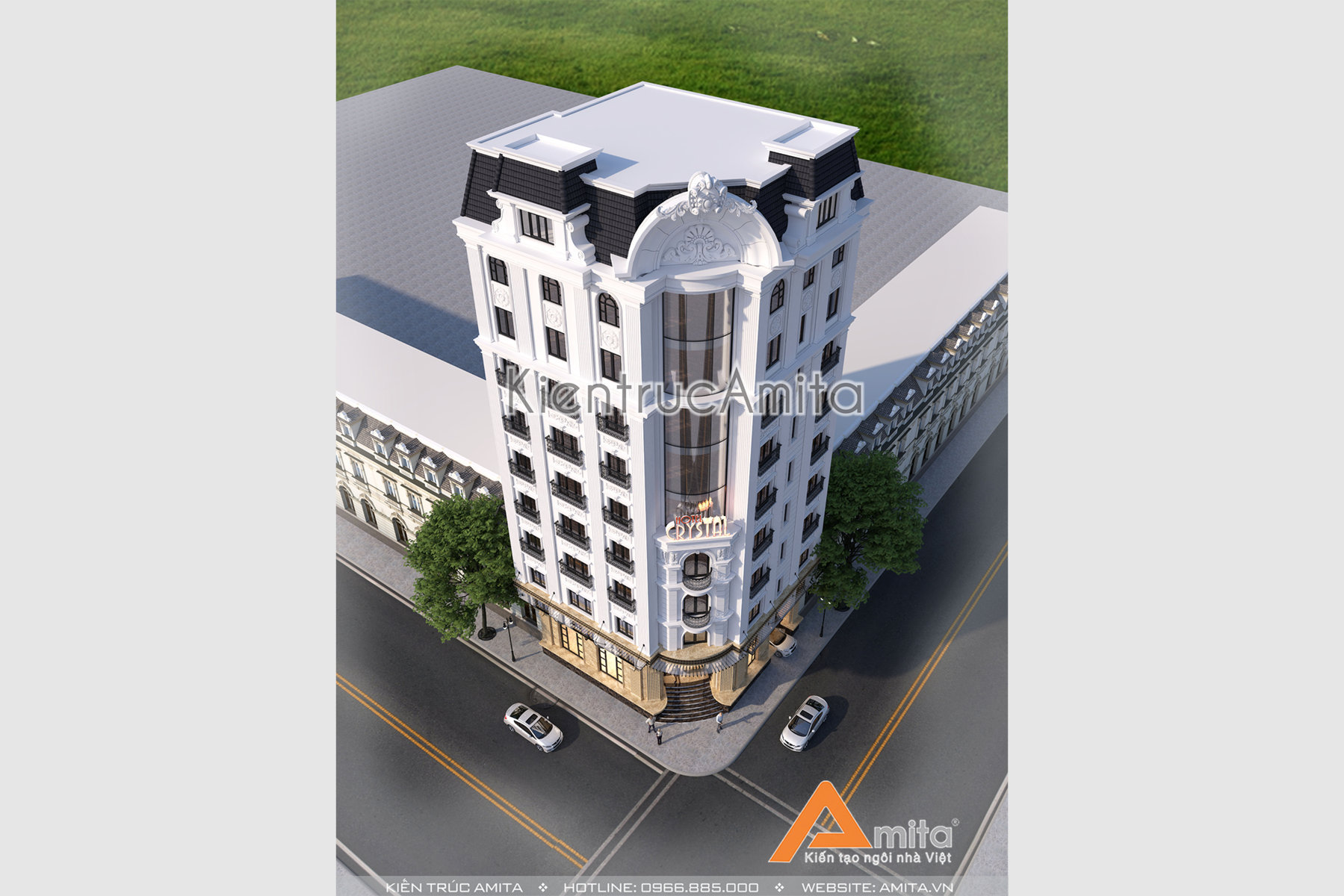 Thiết kế khách sạn kiến trúc tân cổ điển Pháp