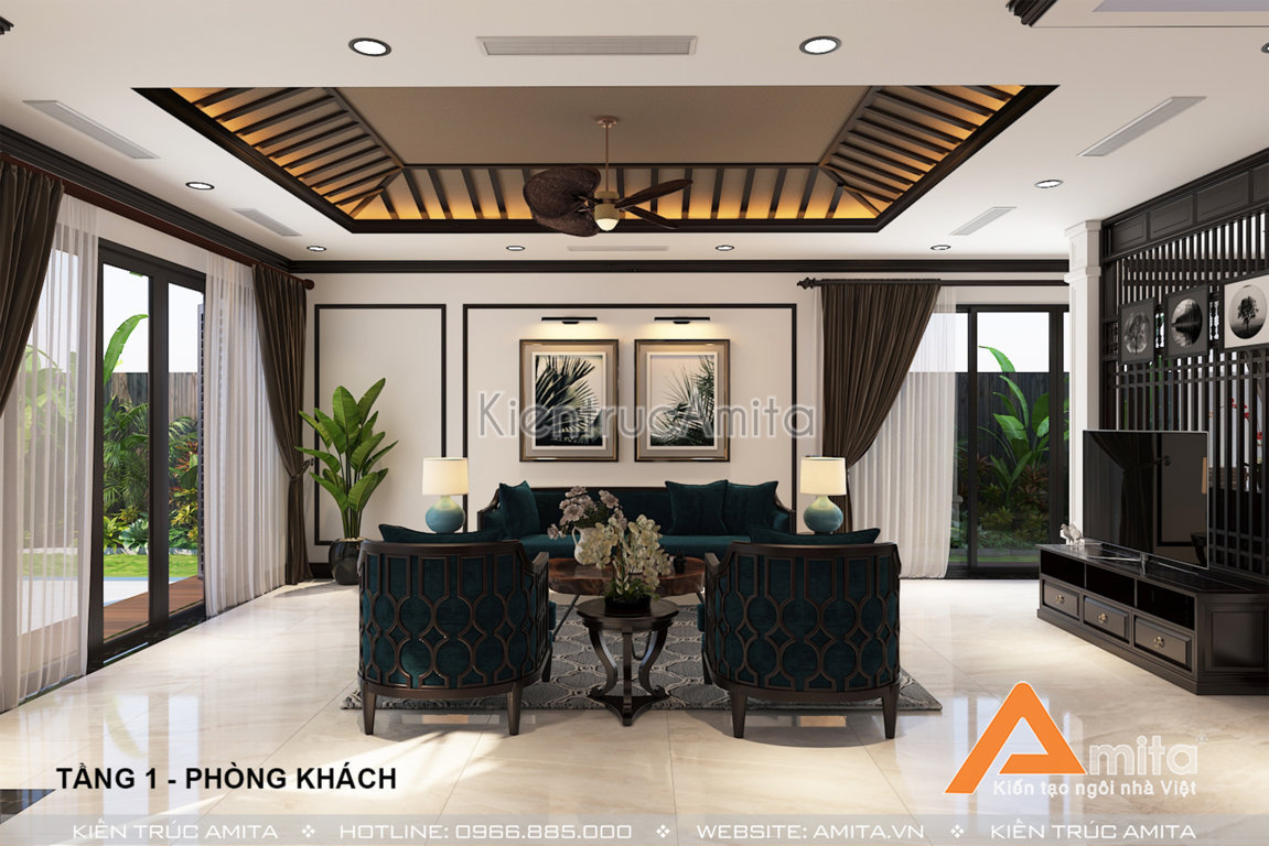 Thiết kế nội thất biệt thự phong cách Á Đông