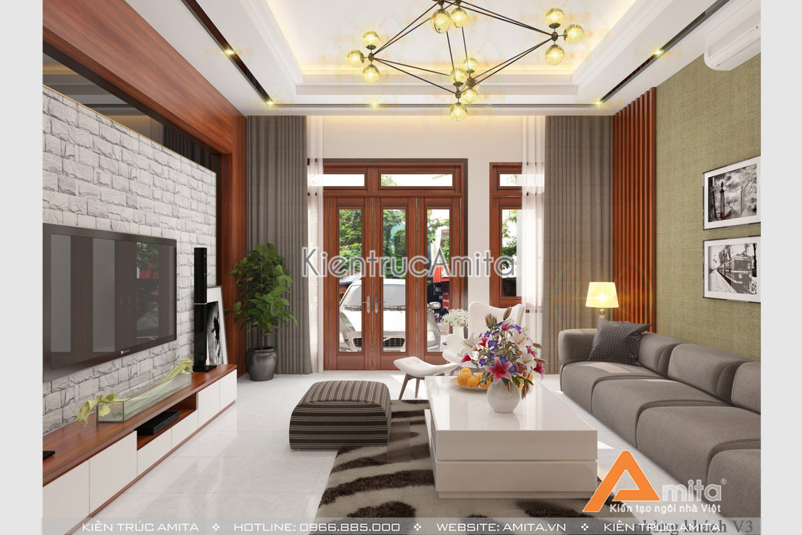 Thiết kế nội thất nhà phố phong cách hiện đại