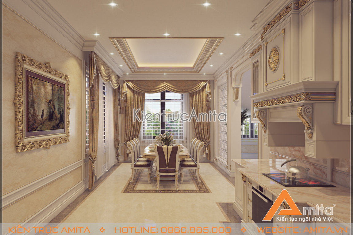 Nội thất biệt thự phong cách tân cổ điển 