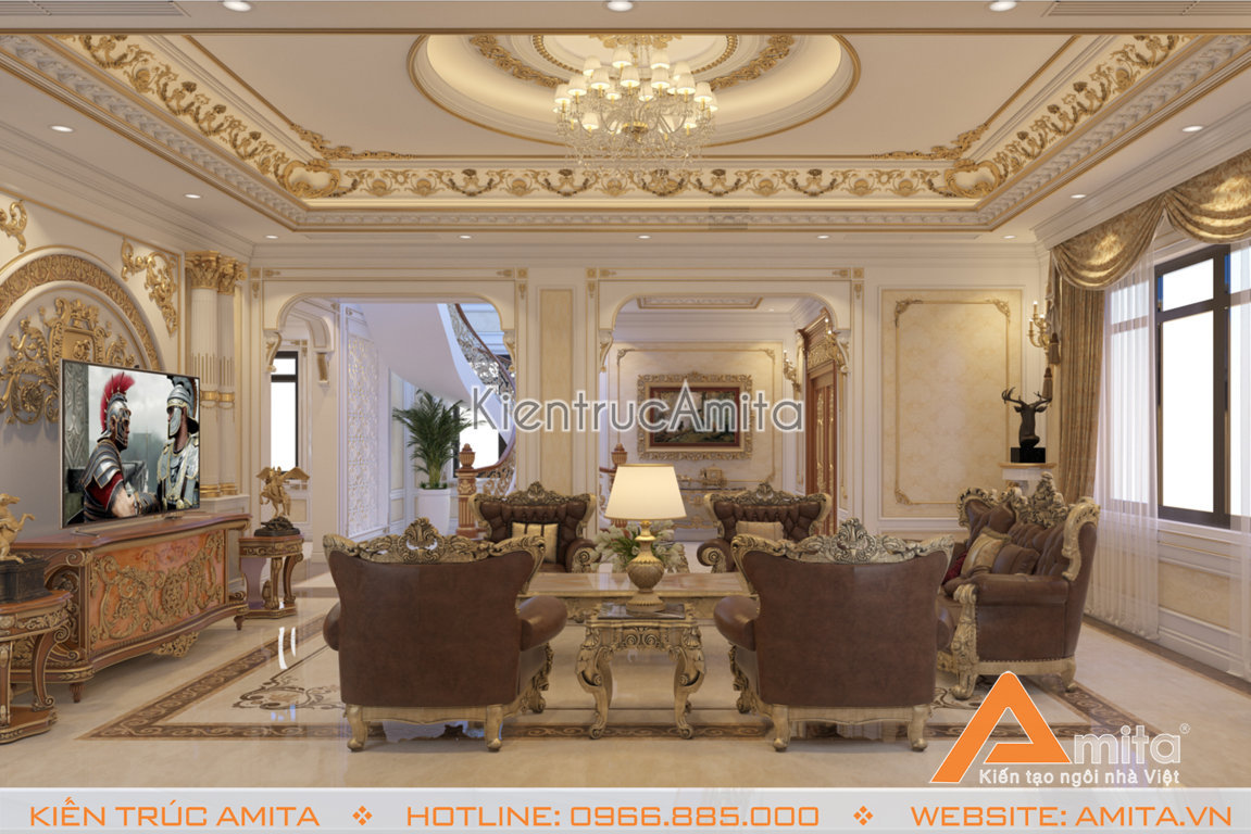 Nội thất biệt thự phong cách tân cổ điển 