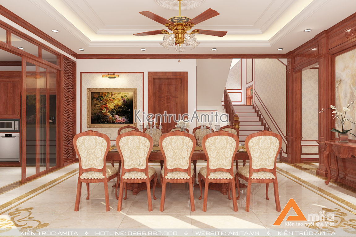 Mẫu nội thất biệt thự tân cổ điển kết hợp hiện đại