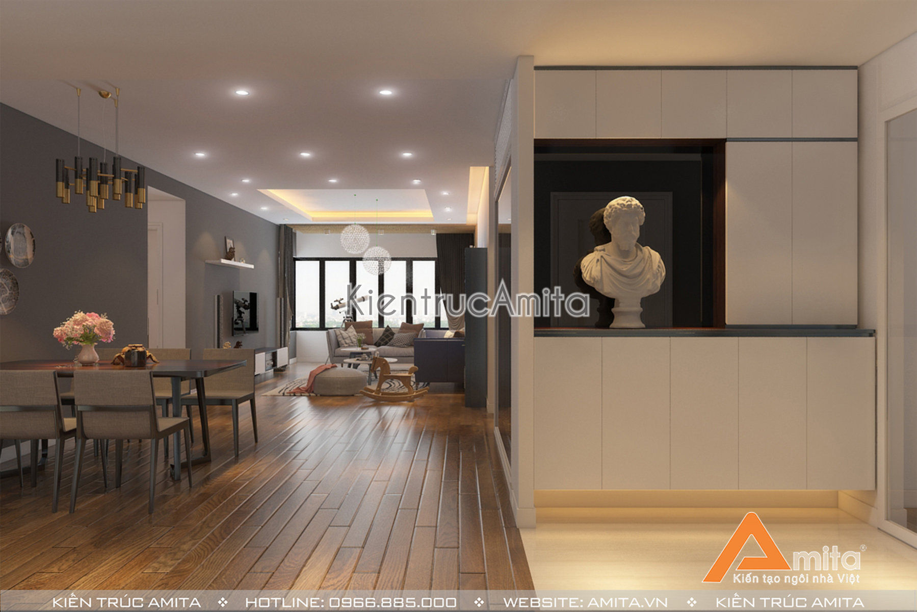 Thiết kế nội thất chung cư đẹp hiện đại 