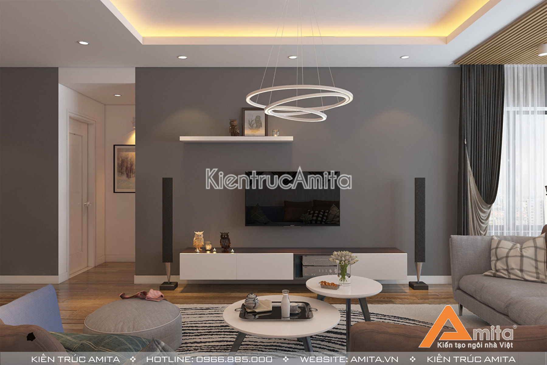 Thiết kế nội thất chung cư đẹp hiện đại 