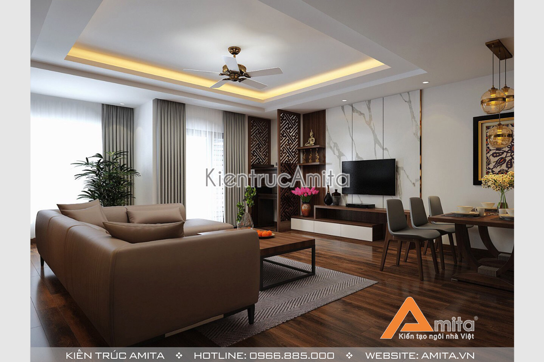 Thiết kế nội thất chung cư một phòng ngủ