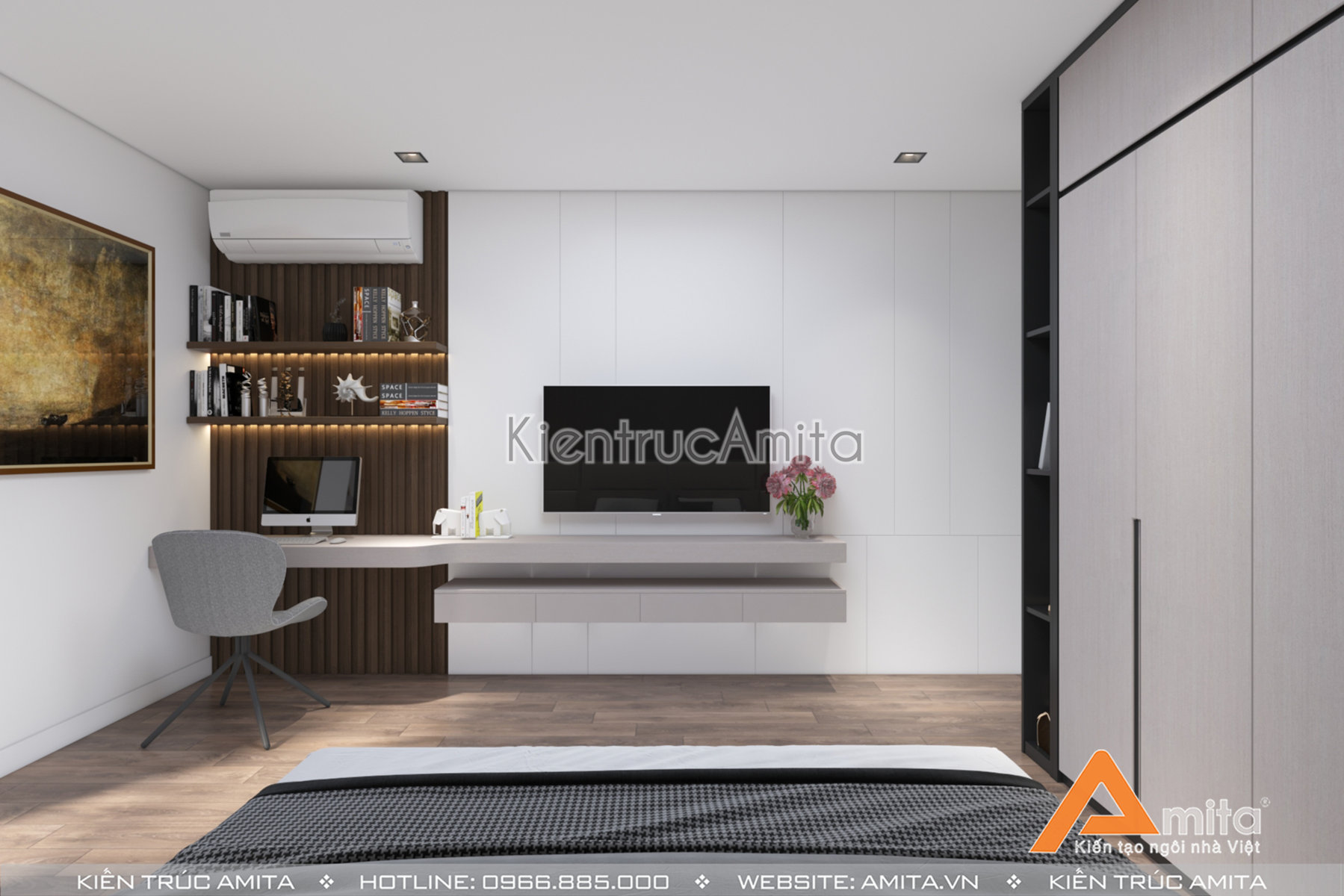 Mẫu thiết kế nội thất chung cư 3 phòng ngủ 