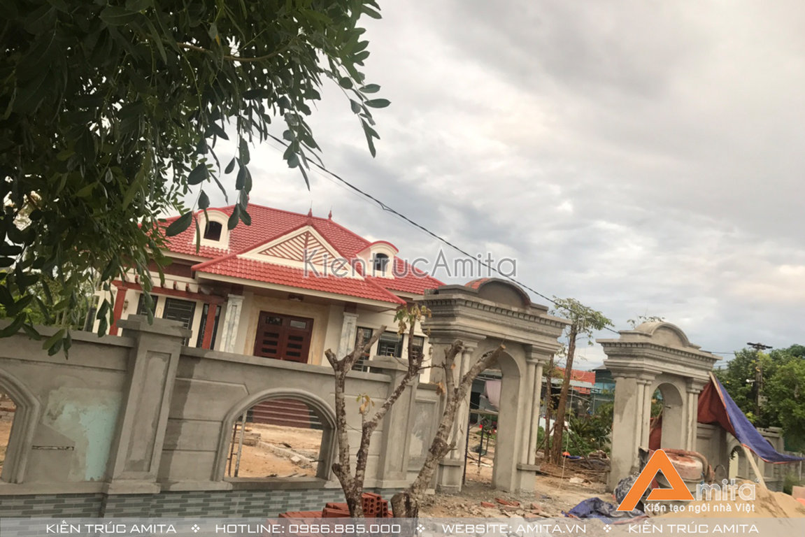Thi công biệt thự mini 1 tầng mái thái
