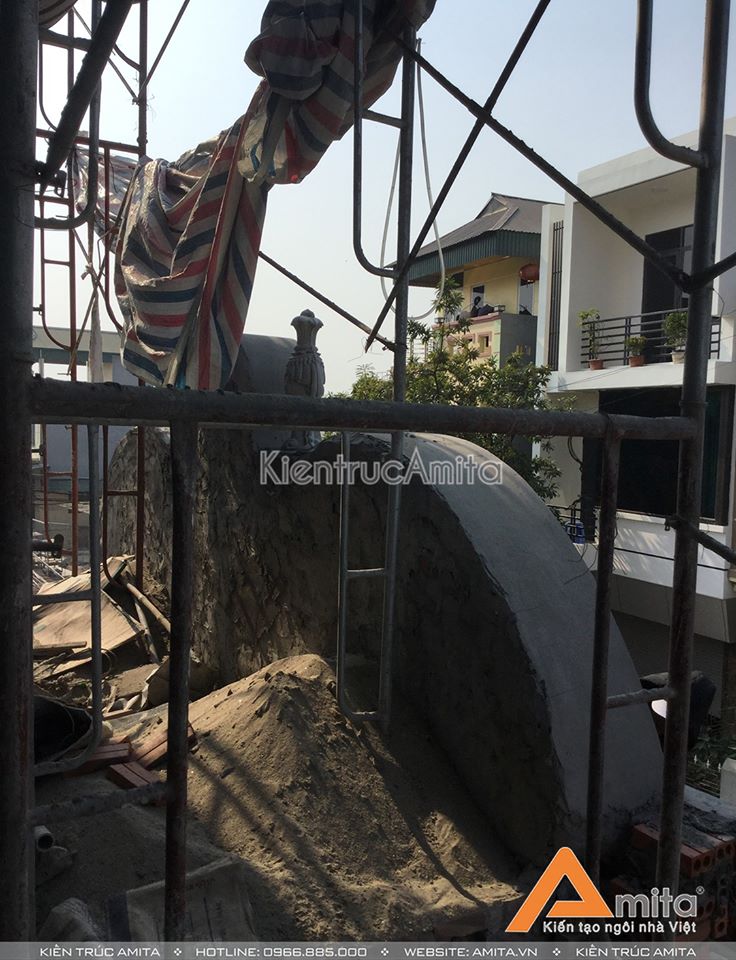 Giám sát thi công biệt thự 4 tầng tân cổ điển