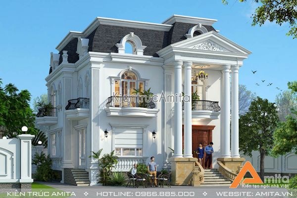 Khám phá vẻ độc đáo của biệt thự tân cổ điển 2 tầng ở Nghệ An BT22014