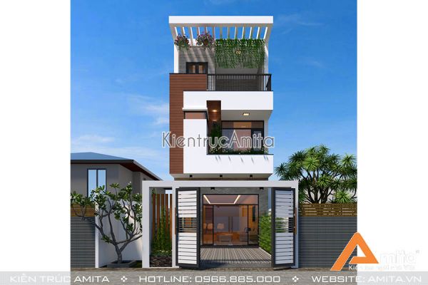 Mẫu thiết kế nhà phố hiện đại đẹp ở Phú Thọ - KT31024