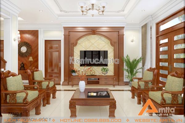 Mẫu thiết kế nội thất tân cổ điển cực đẹp (CĐT: ông Kỹ - Phú Thọ) NT12003