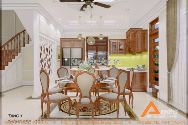 Mẫu thiết kế nội thất tân cổ điển cực đẹp (CĐT: ông Kỹ - Phú Thọ) NT12003