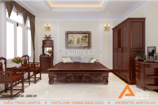 Thiết kế nội thất tân cổ điển ấn tượng (CĐT: ông Hùng - Khánh Hòa) NT12011