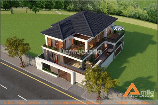 Mẫu biệt thự 2 tầng hiện đại đẹp, đầy mới lạ tại Amita