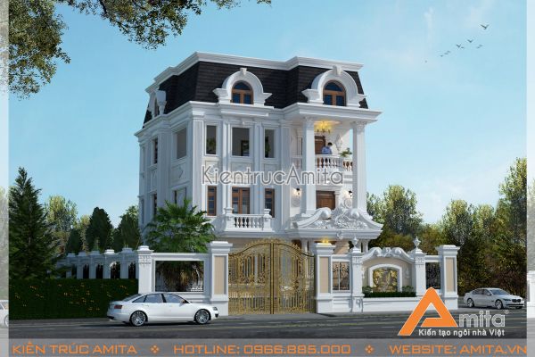 Mẫu biệt thự đẹp 3 tầng tân cổ điển (CĐT: ông Minh - Ninh Bình) BT32004