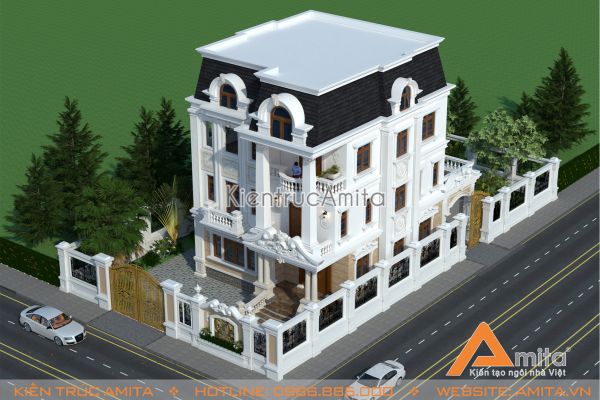 Mẫu biệt thự đẹp 3 tầng tân cổ điển (CĐT: ông Minh - Ninh Bình) BT32004