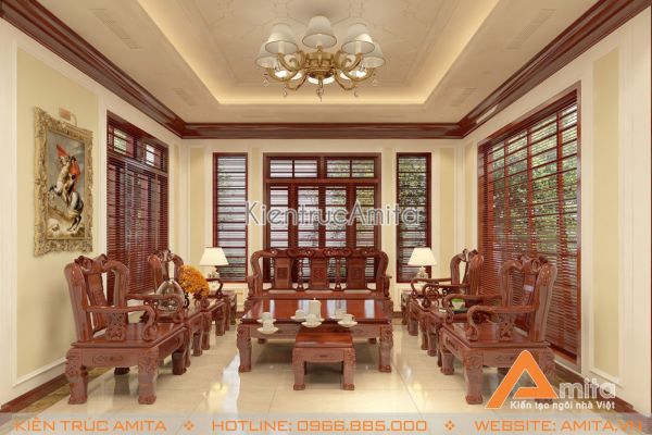 Mẫu nội thất tân cổ điển đẹp (CĐT: ông Tuấn - Quảng Ninh) NT12007 