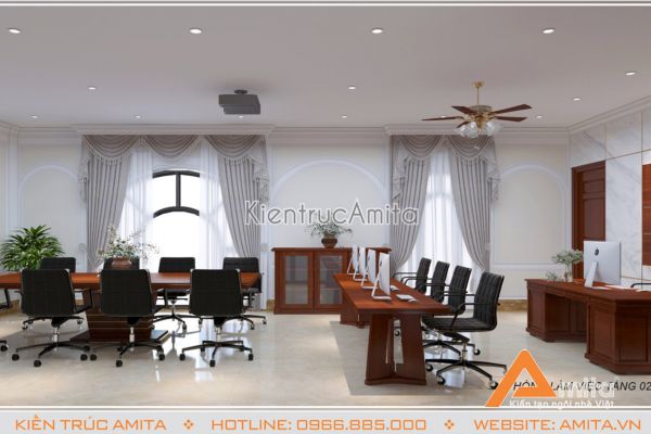 Thiết kế nội thất biệt thự tân cổ điển đẹp (CĐT: bà Long - Hà Nội) NT12009