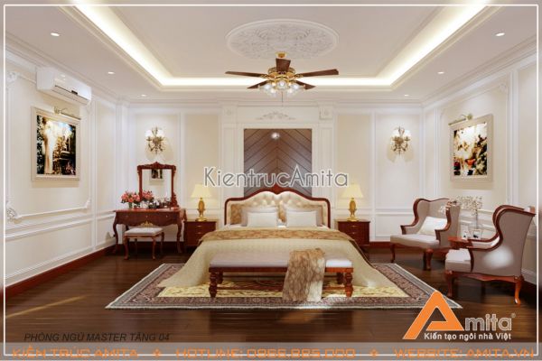 Thiết kế nội thất biệt thự tân cổ điển đẹp (CĐT: bà Long - Hà Nội) NT12009