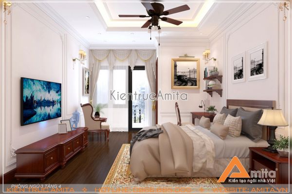 Thiết kế nội thất biệt thự tân cổ điển đẹp (CĐT: bà Long - Hà Nội) NT12009