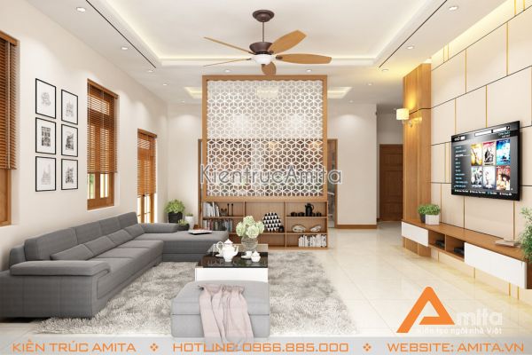 Thiết kế nội thất nhà phố hiện đại đẹp (CĐT: bà Ngân - Thái Nguyên) NT11002