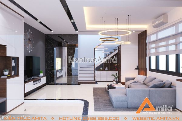 Thiết kế nội thất nhà phố hiện đại đẹp (CĐT: bà Na - Hà Nội) NT11006