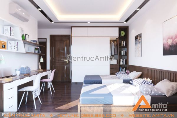 Thiết kế nội thất nhà phố hiện đại đẹp (CĐT: bà Na - Hà Nội) NT11006