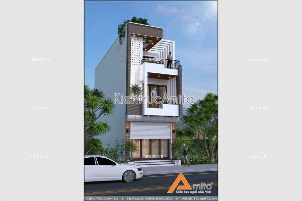 Mẫu nhà lô phố hiện đại 3 tầng đẹp (CĐT: ông Trung - Thanh Hóa) KT31135