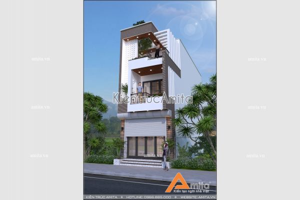 Mẫu nhà lô phố hiện đại 3 tầng đẹp (CĐT: ông Trung - Thanh Hóa) KT31135