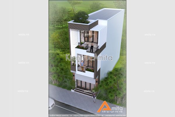 Mẫu nhà lô phố hiện đại 3 tầng đẹp (CĐT: ông Trung - Thanh Hóa) KT31135
