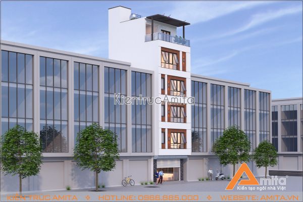 Mẫu thiết kế nhà phố hiện đại 6 tầng tại Hà Nội - KT61035