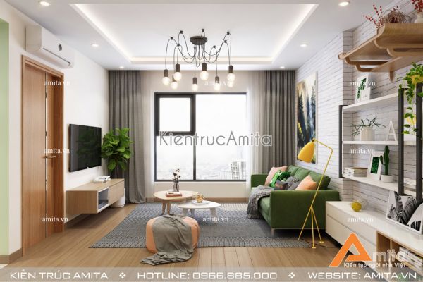 Thiết kế nội thất chung cư phong cách hiện đại (CĐT: ông Trung - Hà Nội) NT21012