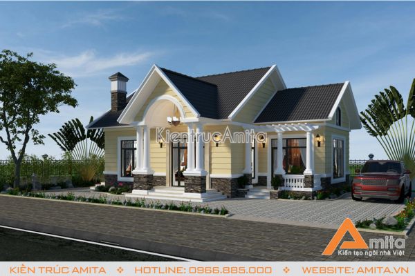 Chiêm ngưỡng mẫu biệt thự 1 tầng tân cổ điển đẹp cùng Amita