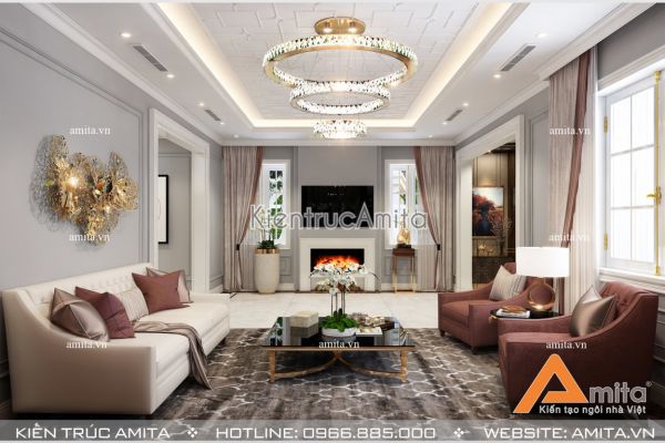 Thiết kế nội thất biệt thự hiện đại ở Vinhome riverside (CĐT: Bà Nga, Hà Nội) NT11016 