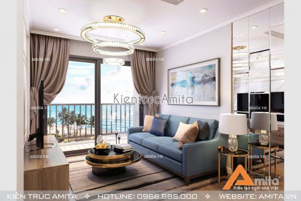 Thiết kế nội thất chung cư 2 phòng ngủ (CĐT: Bà Nga - Hà Nội) NT21019