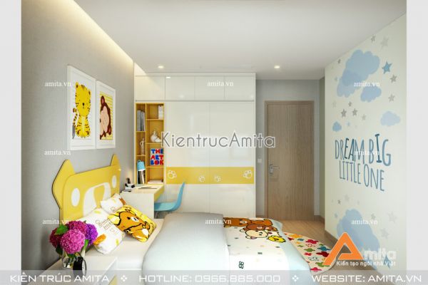 Thiết kế nội thất chung cư 2 phòng ngủ (CĐT: Bà Nga - Hà Nội) NT21019