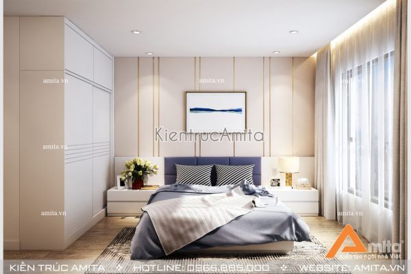 Thiết kế nội thất chung cư 2 phòng ngủ (CĐT: Bà Nga - Hà Nội) NT21019