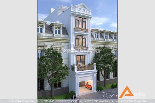 Mẫu nhà phố phong cách tân cổ điển đẹp  KT52115-3