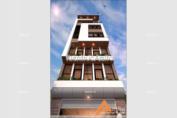 Thiết kế nhà ống có chỗ để xe ô tô hiện đại (CĐT: Bà An - Hòa Bình) KT71041