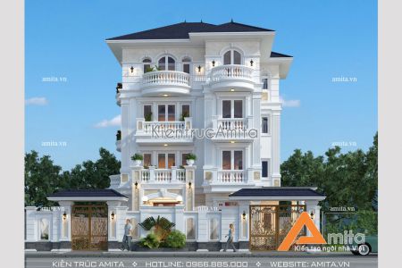 Thi công biệt thự tân cổ điển 4 tầng (CĐT: ông Hậu - Hà Nội) TC42022