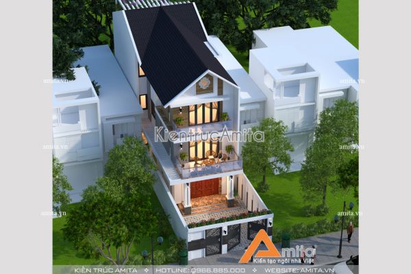 Mẫu nhà phố hiện đại 3 tầng đẹp (CĐT: ông Trung - Hưng Yên) KT31080
