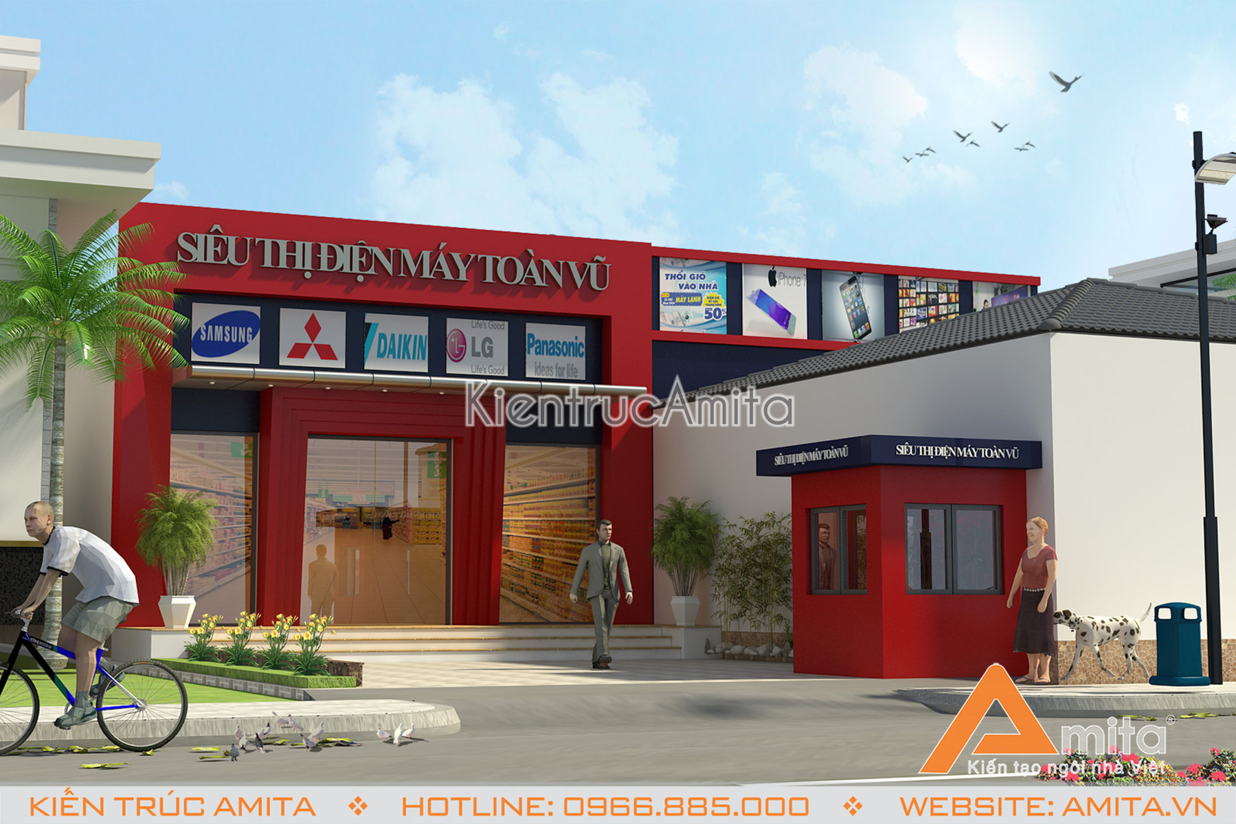 Thiết kế siêu thị mini 1 tầng