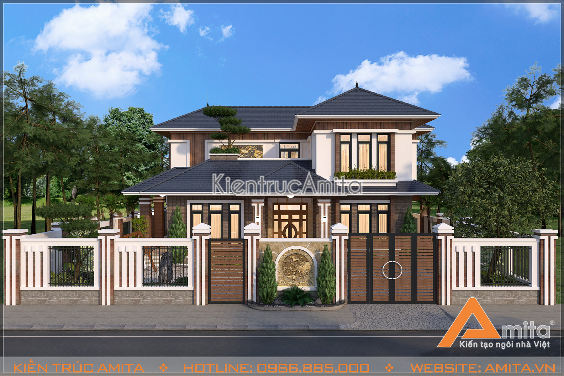 Mẫu biệt thự 2 tầng hiện đại đẹp, đầy mới lạ tại Amita