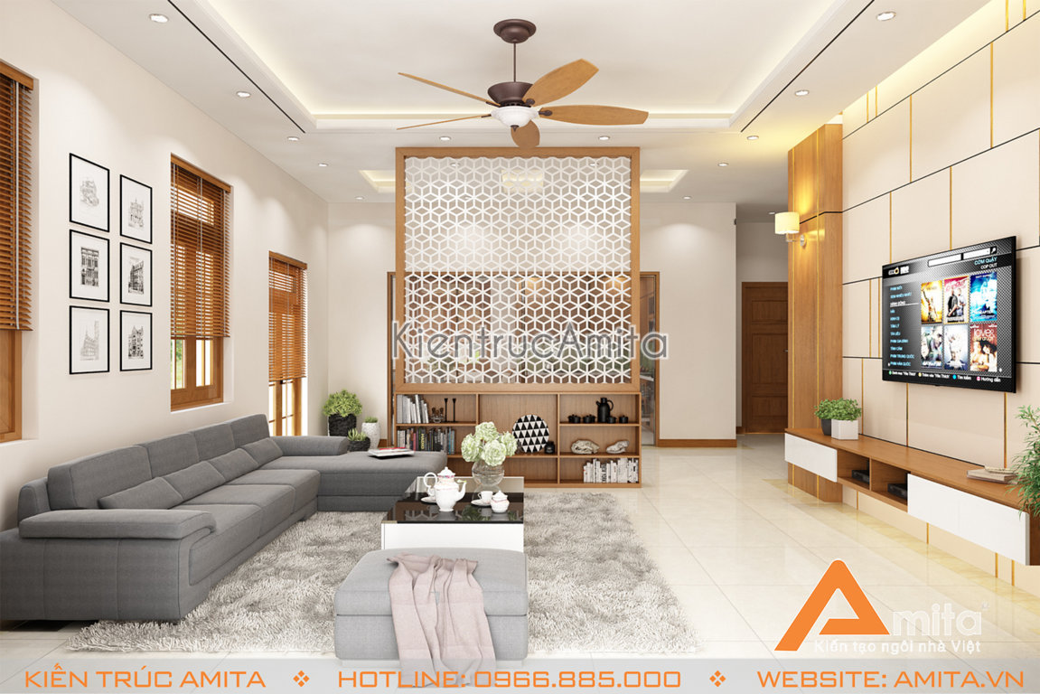 Thiết kế nội thất nhà phố hiện đại đẹp (CĐT: bà Ngân - Thái Nguyên) NT11002